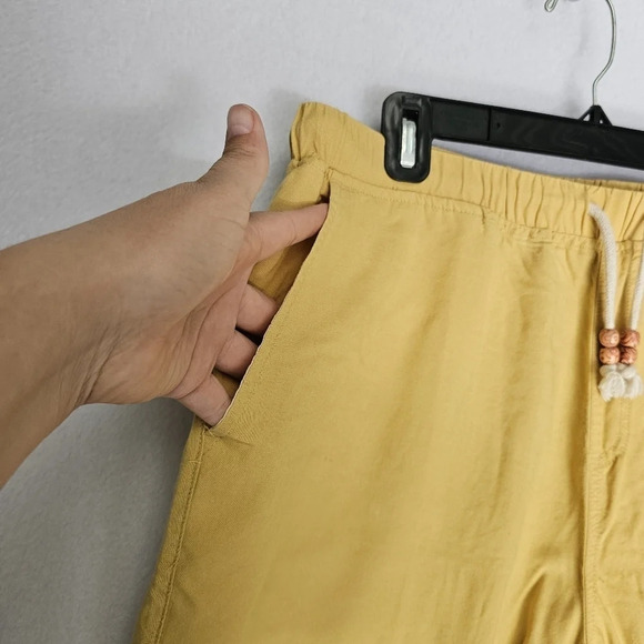 Mens  Shorts Casual Linen blend Summer Beach Elastic Waist with Drawstring - Picture 3 of 8